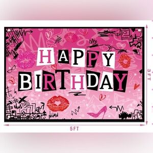 Pink Birthday Backdrop